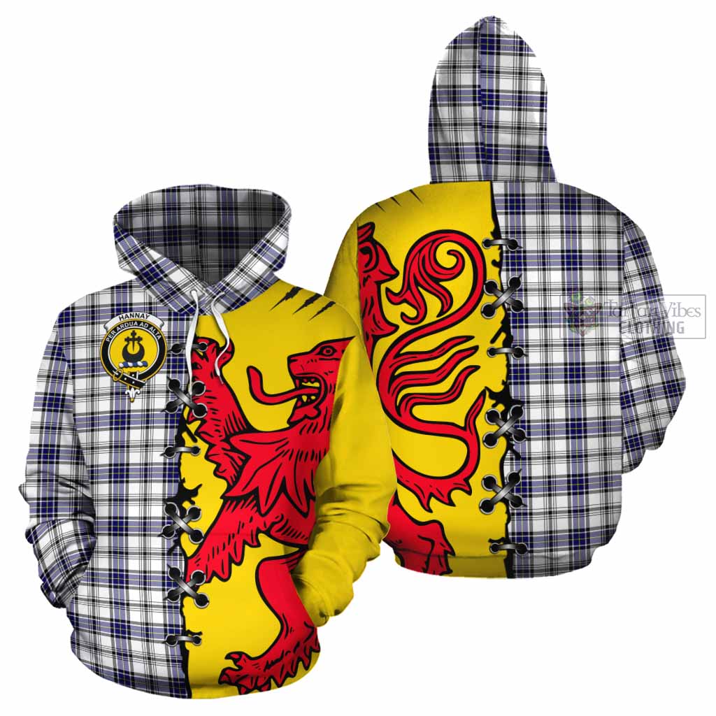 Hannay Tartan Family Crest Cotton Hoodie Lion Rampant Honor - Tartan Vibes Clothing