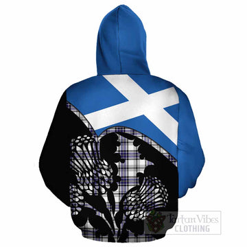 Hannay Tartan Family Crest Cotton Hoodie Scotland Thistle Floral Flag Style