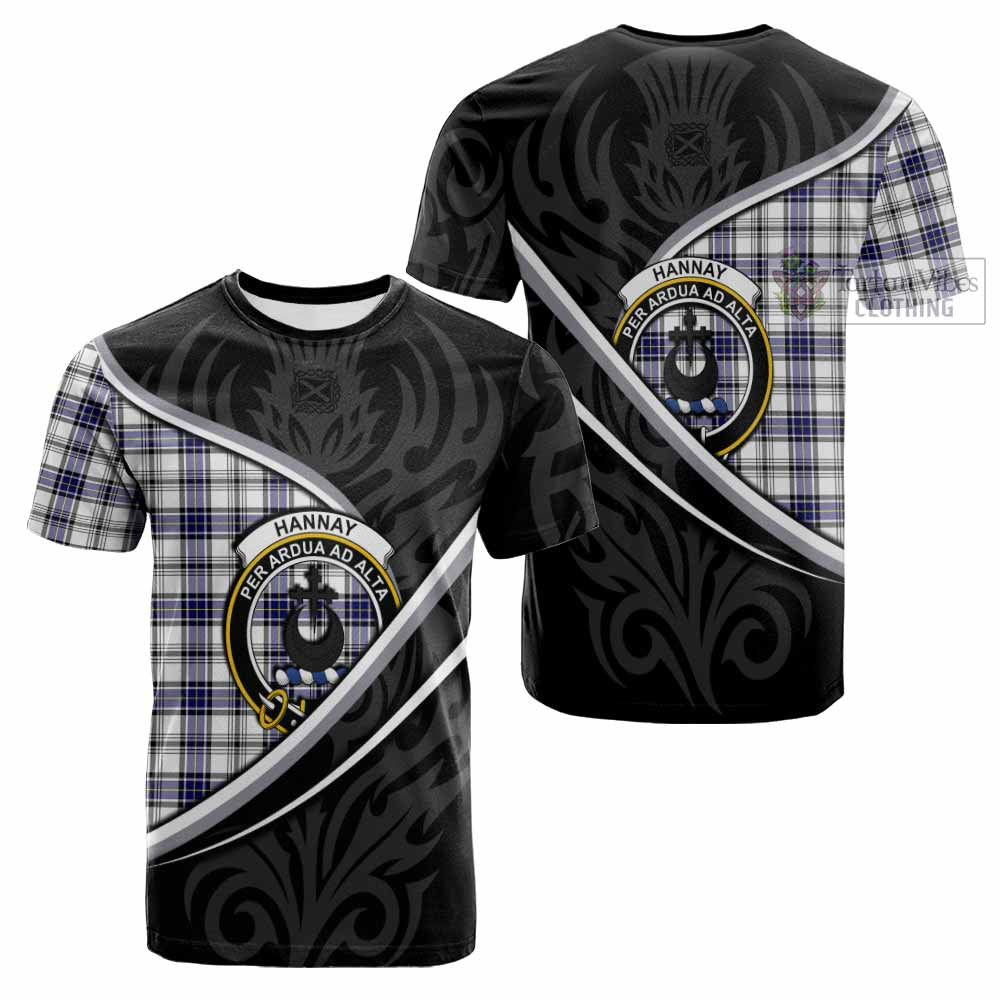 Hannay Tartan Family Crest Cotton T-shirt Celtic Scottish Thistle Floral - Tartan Vibes Clothing