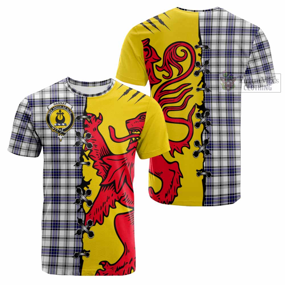Hannay Tartan Family Crest Cotton T-shirt Lion Rampant Honor - Tartan Vibes Clothing