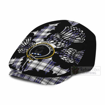 Hannay Tartan Family Crest Flat Cap, Jeff Cap Scotland Thistle Floral