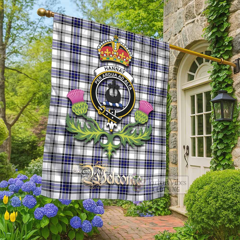 Hannay Tartan Family Crest Garden Flag Royal Thistle Welcome Style - Tartan Vibes Clothing