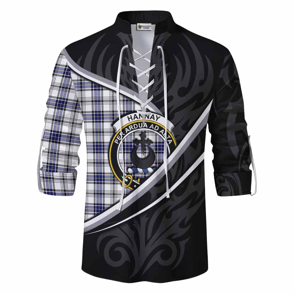 Hannay Tartan Family Crest Ghillie Kilt Shirt Celtic Scottish Thistle Floral - Tartan Vibes Clothing