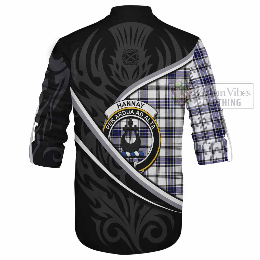 Hannay Tartan Family Crest Ghillie Kilt Shirt Celtic Scottish Thistle Floral - Tartan Vibes Clothing