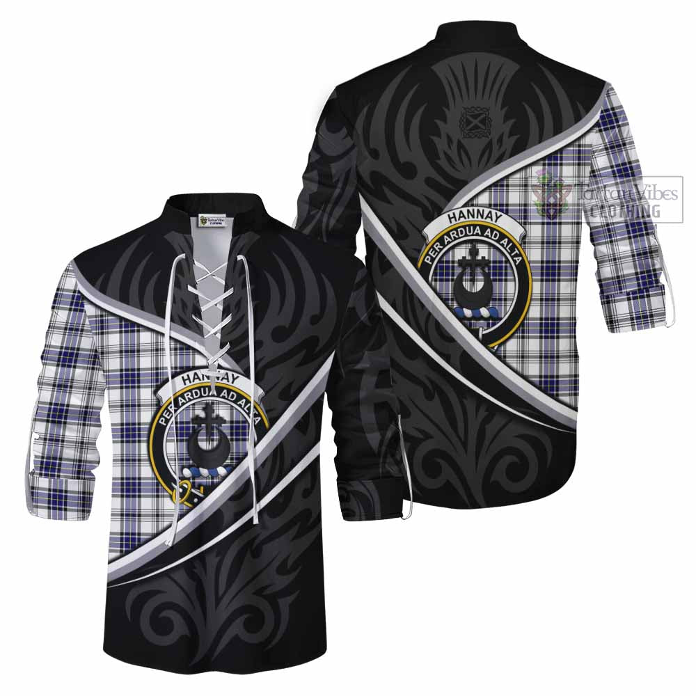 Hannay Tartan Family Crest Ghillie Kilt Shirt Celtic Scottish Thistle Floral - Tartan Vibes Clothing