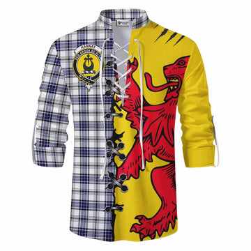 Hannay Tartan Family Crest Ghillie Kilt Shirt Lion Rampant Honor