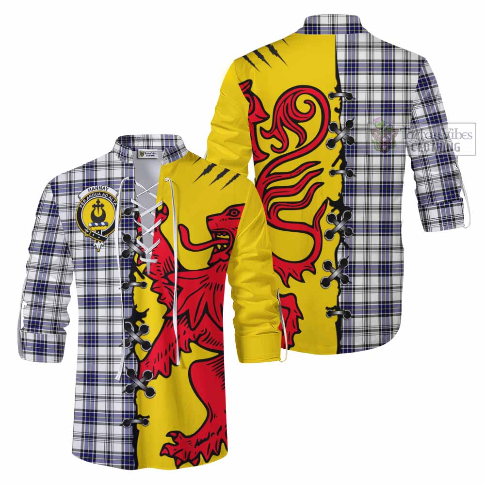 Hannay Tartan Family Crest Ghillie Kilt Shirt Lion Rampant Honor - Tartan Vibes Clothing