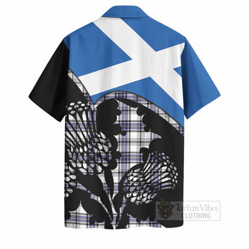 Hannay Tartan Family Crest Hawaiian Shirt Scotland Thistle Floral Flag Style