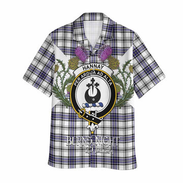 Hannay Tartan Family Crest Hawaiian Shirt Scottish Burns Night Thistle Floral