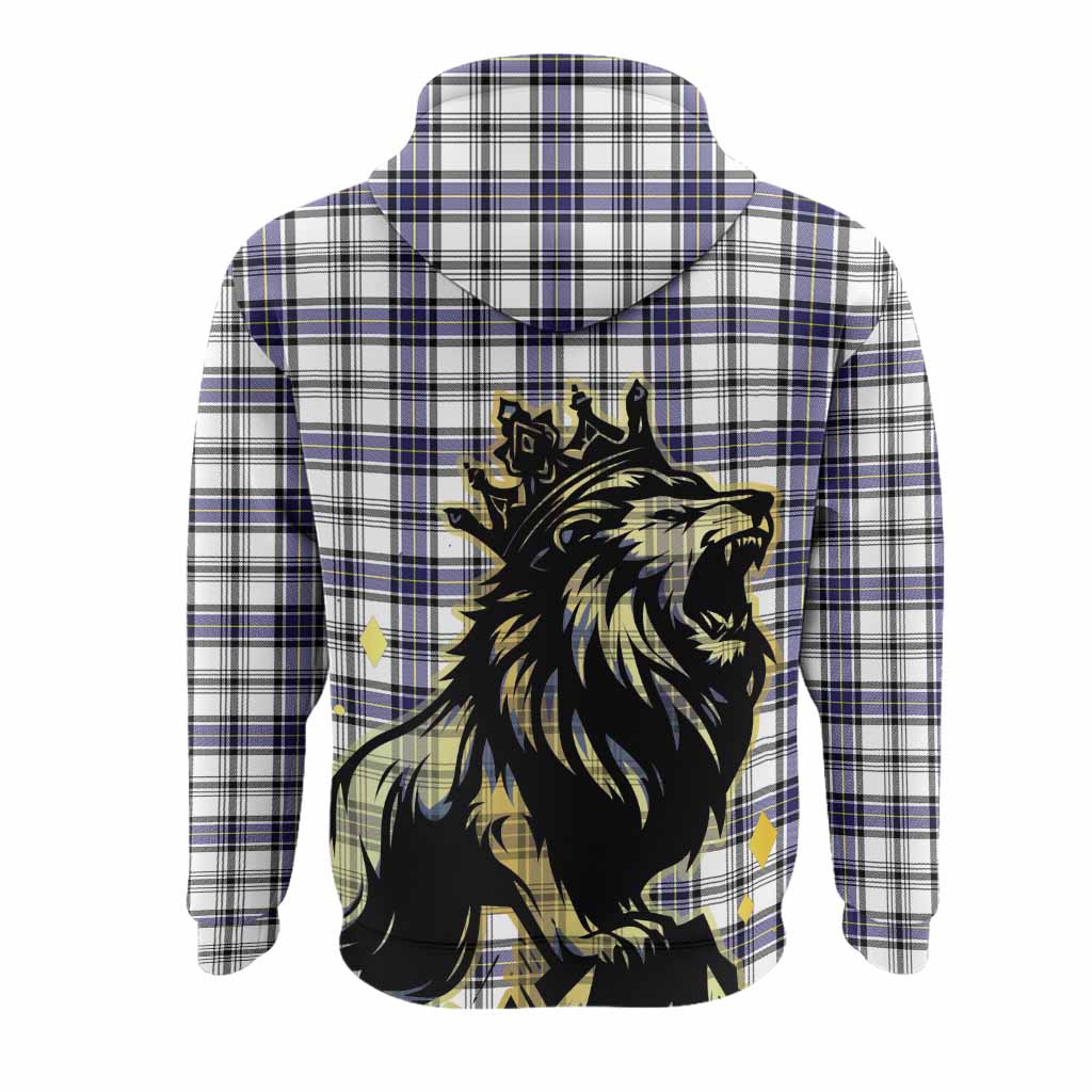 Hannay Tartan Family Crest Hoodie Crowned Lion Roaring