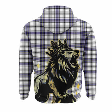 Hannay Tartan Family Crest Hoodie Crowned Lion Roaring