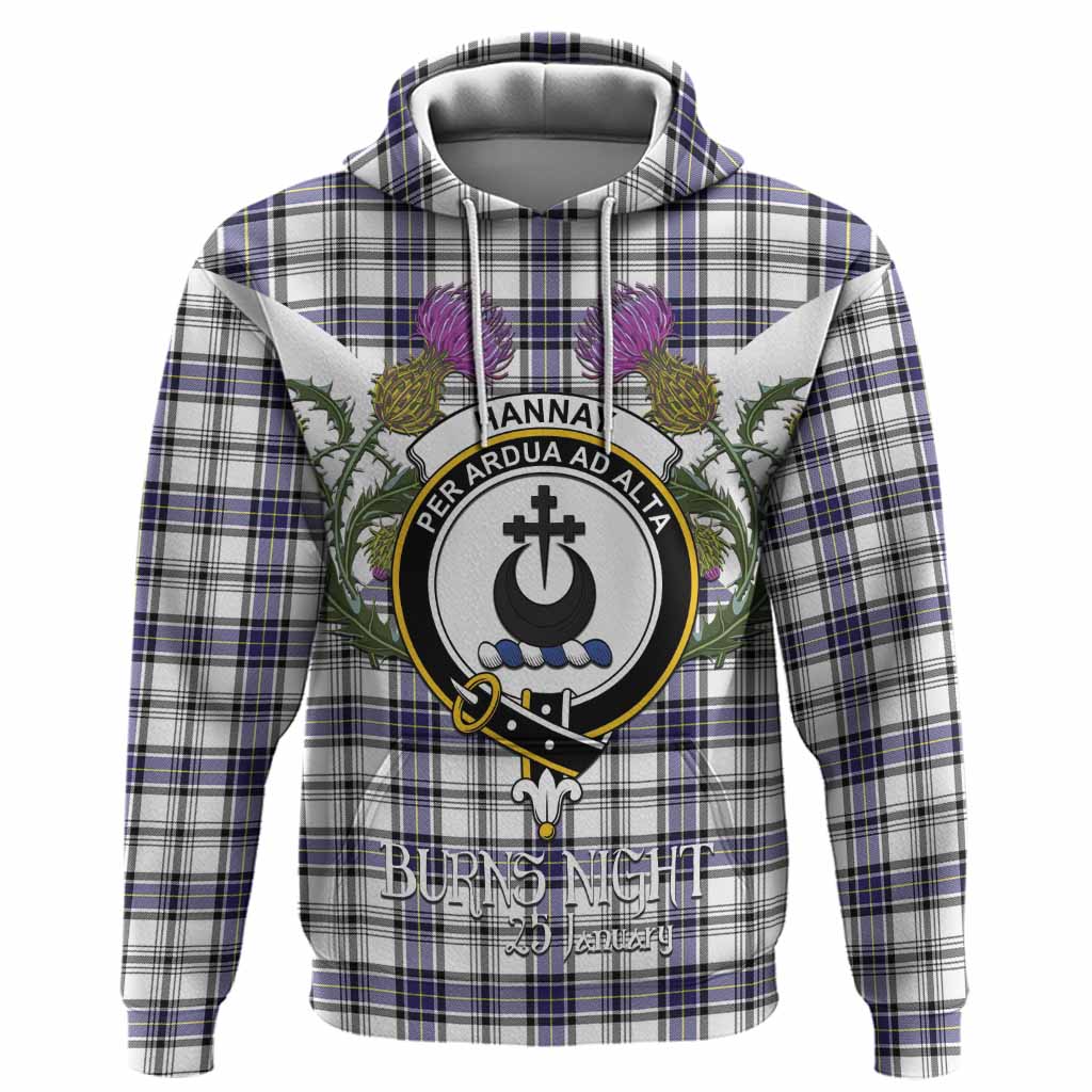 Hannay Tartan Family Crest Hoodie Scottish Burns Night Thistle Floral