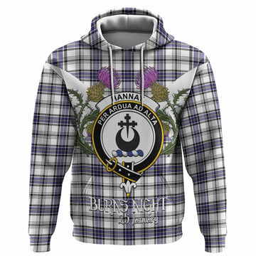 Hannay Tartan Family Crest Hoodie Scottish Burns Night Thistle Floral