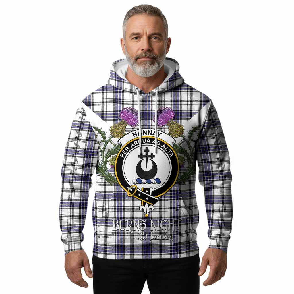 Hannay Tartan Family Crest Hoodie Scottish Burns Night Thistle Floral