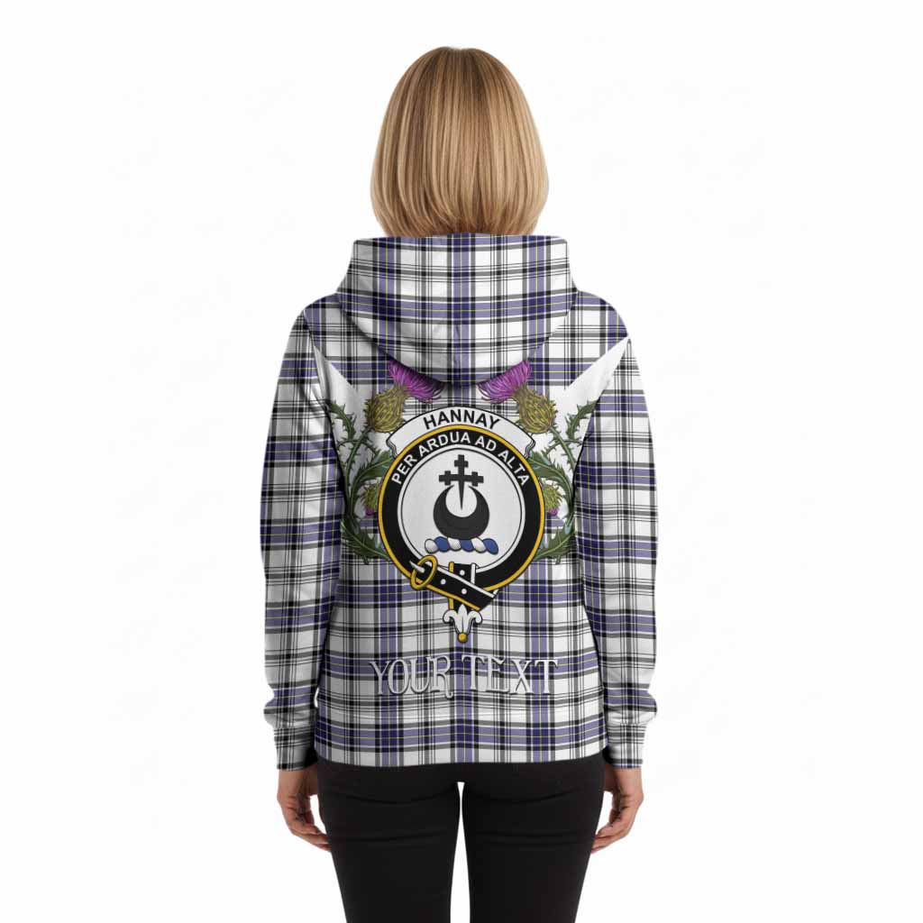 Hannay Tartan Family Crest Hoodie Scottish Burns Night Thistle Floral