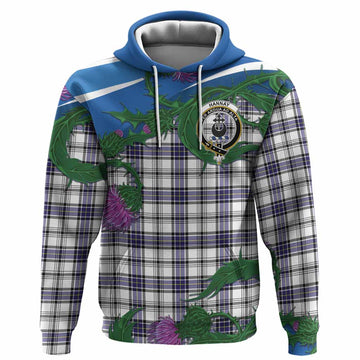 Hannay Tartan Family Crest Hoodie Thistle in Minimalism