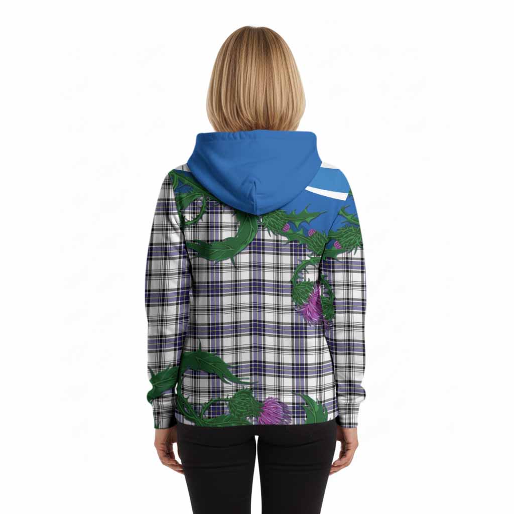 Hannay Tartan Family Crest Hoodie Thistle in Minimalism