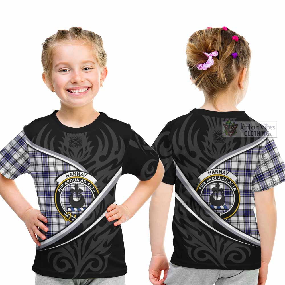 Hannay Tartan Family Crest Kid T-shirt Celtic Scottish Thistle Floral - Tartan Vibes Clothing