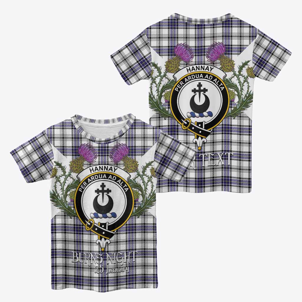 Hannay Tartan Family Crest Kid T-shirt Scottish Burns Night Thistle Floral