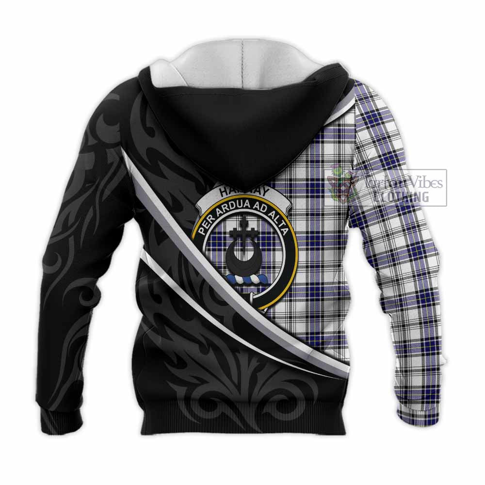 Hannay Tartan Family Crest Knitted Hoodie Celtic Scottish Thistle Floral - Tartan Vibes Clothing