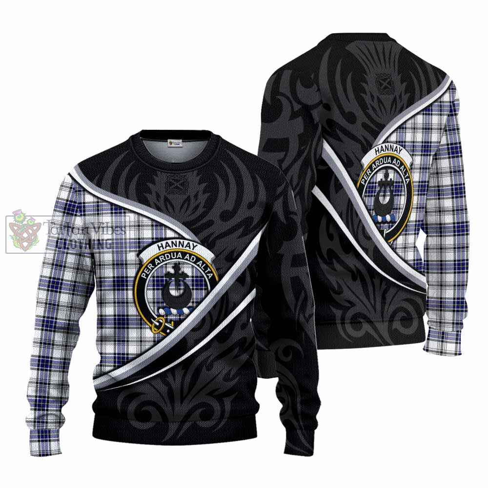 Hannay Tartan Family Crest Knitted Sweater Celtic Scottish Thistle Floral - Tartan Vibes Clothing