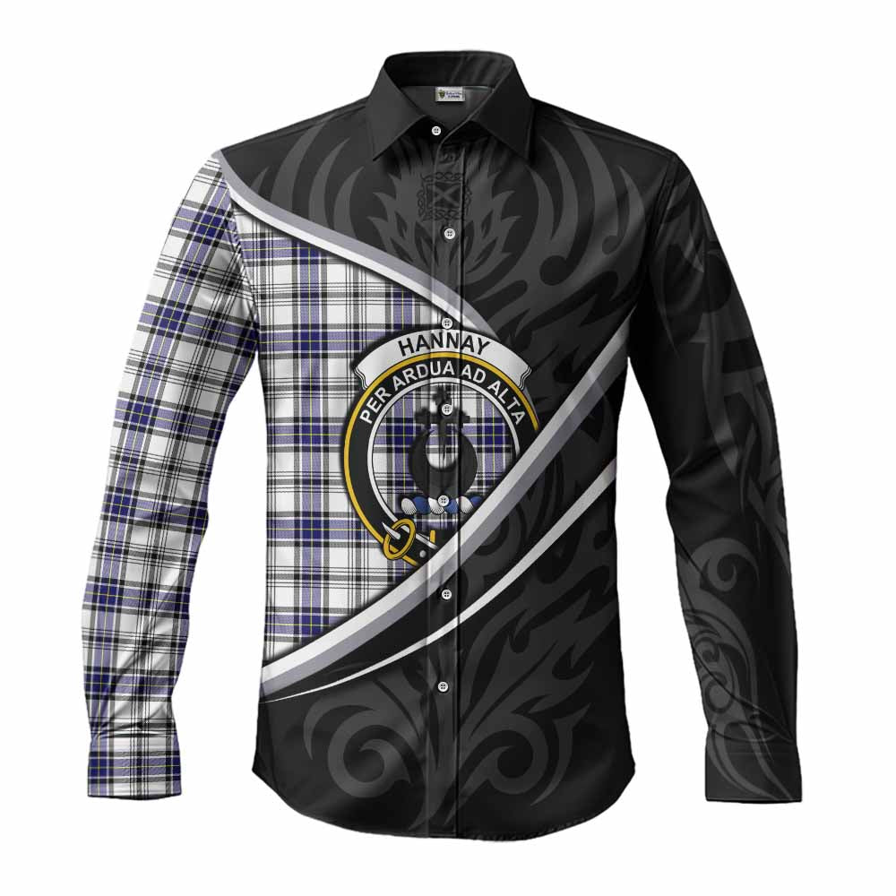 Hannay Tartan Family Crest Long Sleeve Button Shirts Celtic Scottish Thistle Floral - Tartan Vibes Clothing