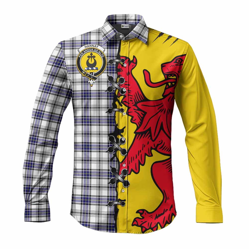 Hannay Tartan Family Crest Long Sleeve Button Shirts Lion Rampant Honor - Tartan Vibes Clothing