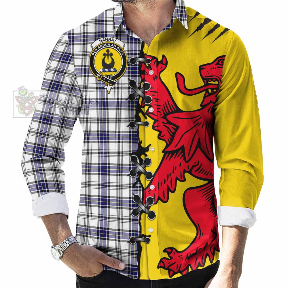 Hannay Tartan Family Crest Long Sleeve Button Shirts Lion Rampant Honor - Tartan Vibes Clothing