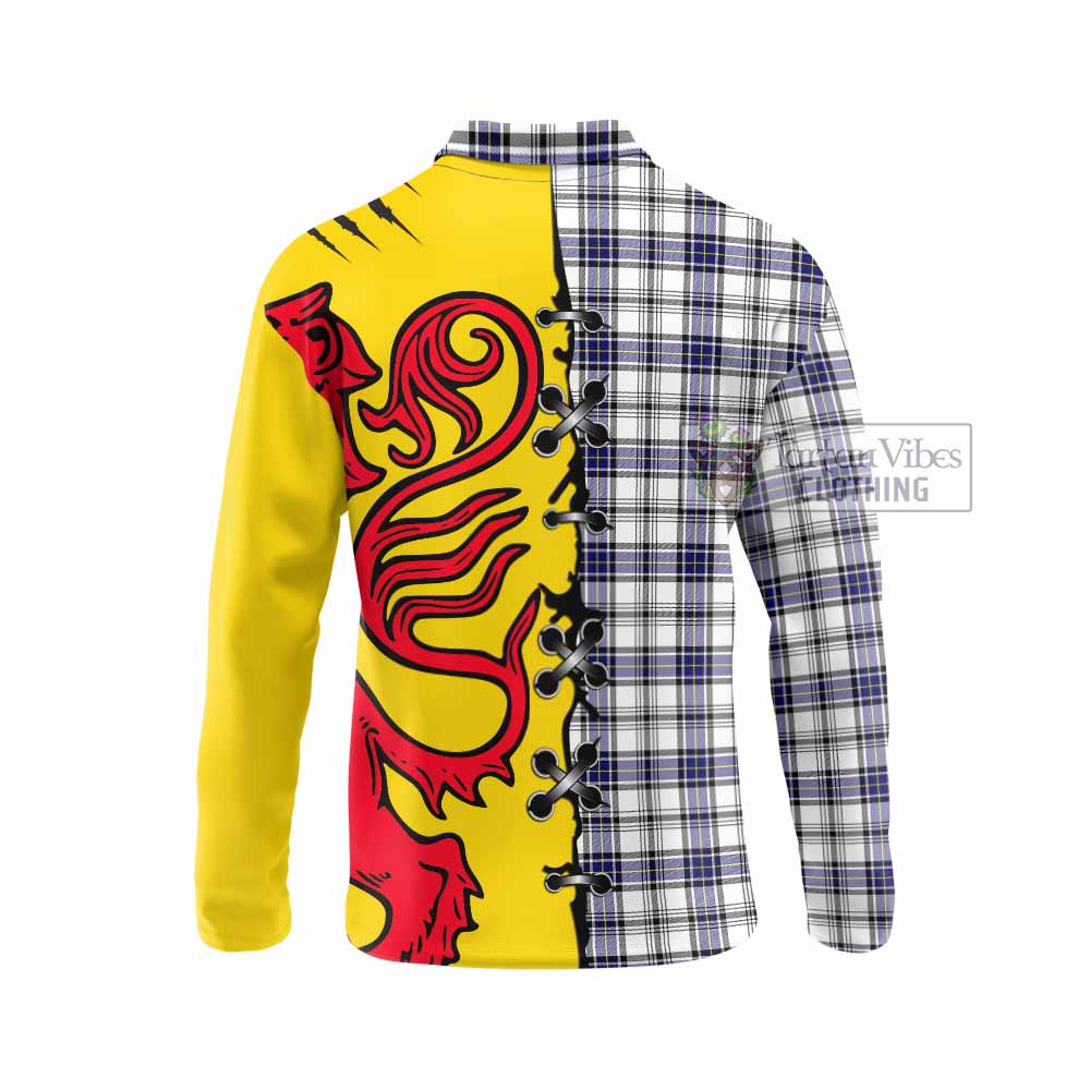 Hannay Tartan Family Crest Long Sleeve Polo Shirt Lion Rampant Honor - Tartan Vibes Clothing