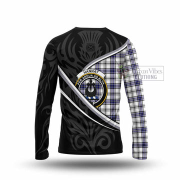 Hannay Tartan Family Crest Long Sleeve T-Shirt Celtic Scottish Thistle Floral - Tartan Vibes Clothing