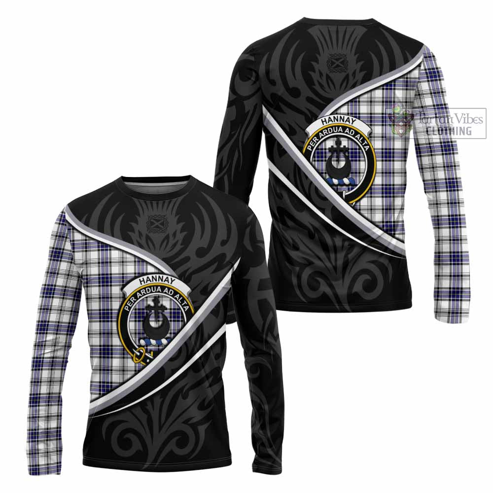 Hannay Tartan Family Crest Long Sleeve T-Shirt Celtic Scottish Thistle Floral - Tartan Vibes Clothing