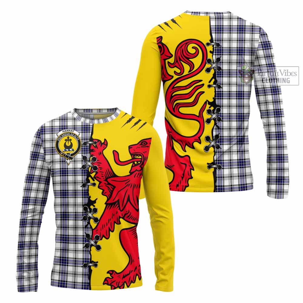 Hannay Tartan Family Crest Long Sleeve T-Shirt Lion Rampant Honor - Tartan Vibes Clothing