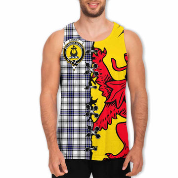 Hannay Tartan Family Crest Men Tank Top Lion Rampant Honor - Tartan Vibes Clothing