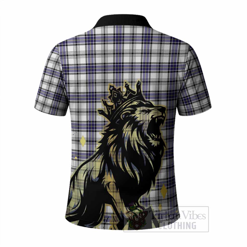 Hannay Tartan Family Crest Polo Shirt Crowned Lion Roaring