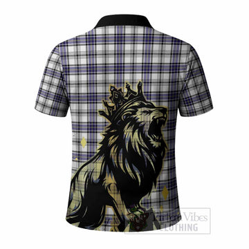 Hannay Tartan Family Crest Polo Shirt Crowned Lion Roaring