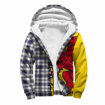 Hannay Tartan Family Crest Sherpa Hoodie Lion Rampant Honor