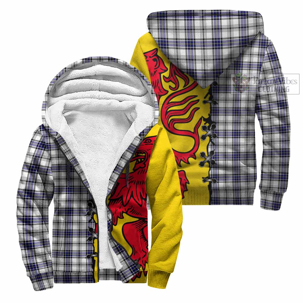 Hannay Tartan Family Crest Sherpa Hoodie Lion Rampant Honor - Tartan Vibes Clothing