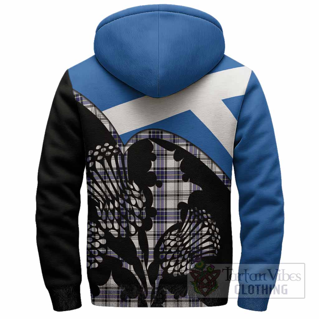 Hannay Tartan Family Crest Sherpa Hoodie Scotland Thistle Floral Flag Style
