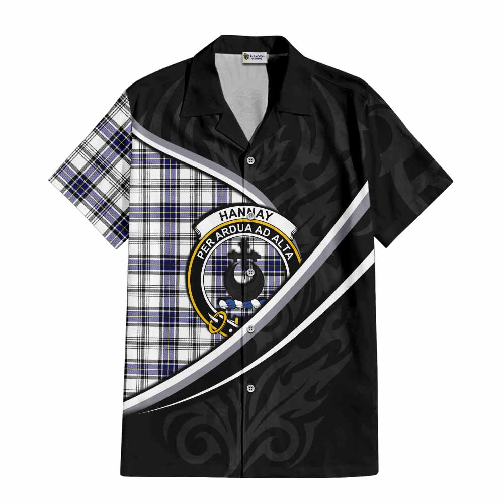 Hannay Tartan Family Crest Short Sleeve Button Shirt Celtic Scottish Thistle Floral - Tartan Vibes Clothing
