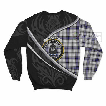 Hannay Tartan Family Crest Sweatshirt Celtic Scottish Thistle Floral