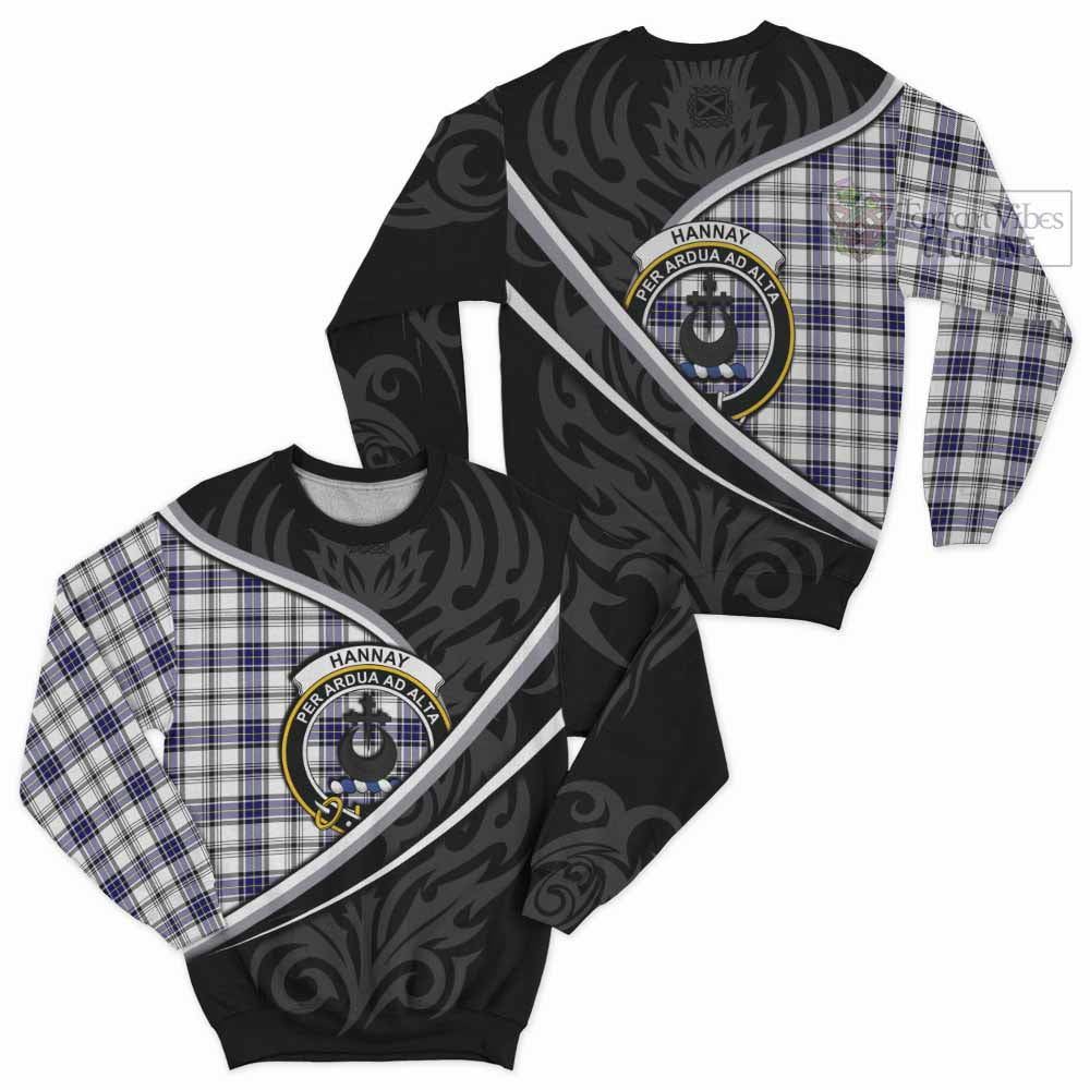 Hannay Tartan Family Crest Sweatshirt Celtic Scottish Thistle Floral - Tartan Vibes Clothing