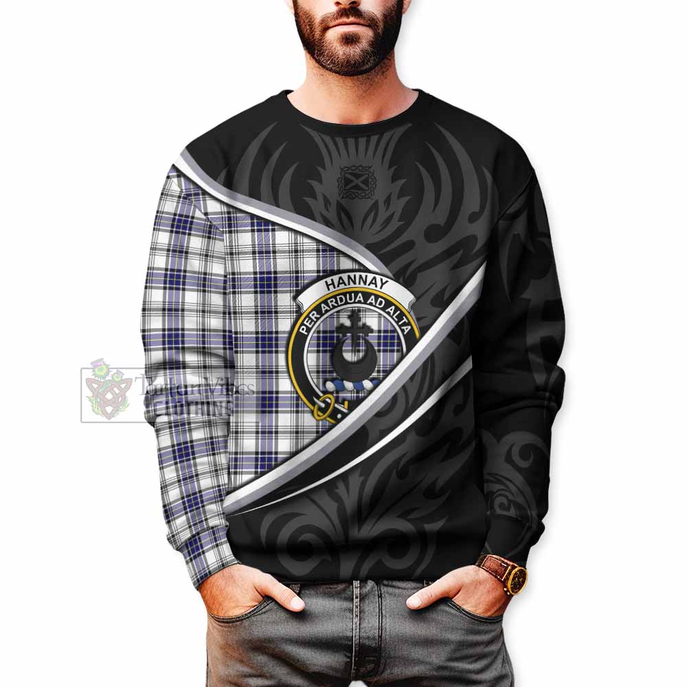 Hannay Tartan Family Crest Sweatshirt Celtic Scottish Thistle Floral - Tartan Vibes Clothing