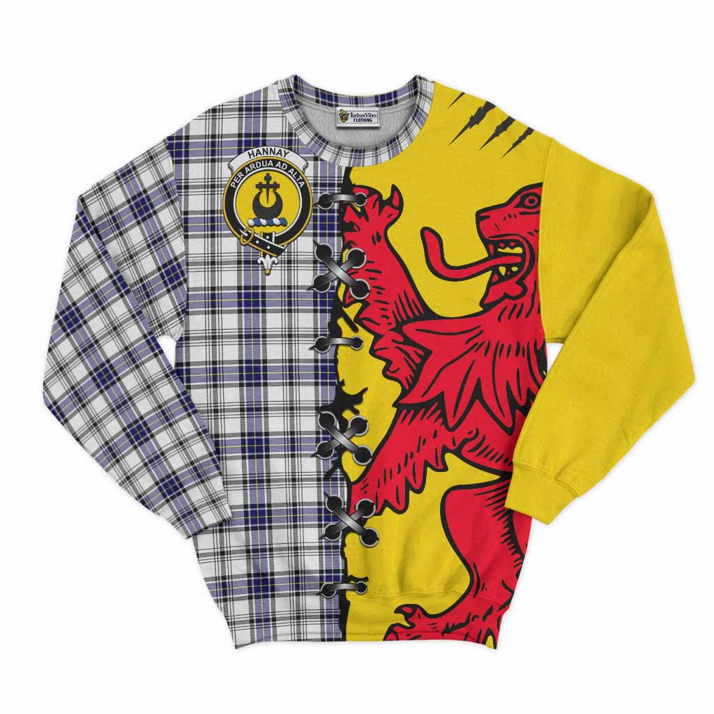 Hannay Tartan Family Crest Sweatshirt Lion Rampant Honor - Tartan Vibes Clothing