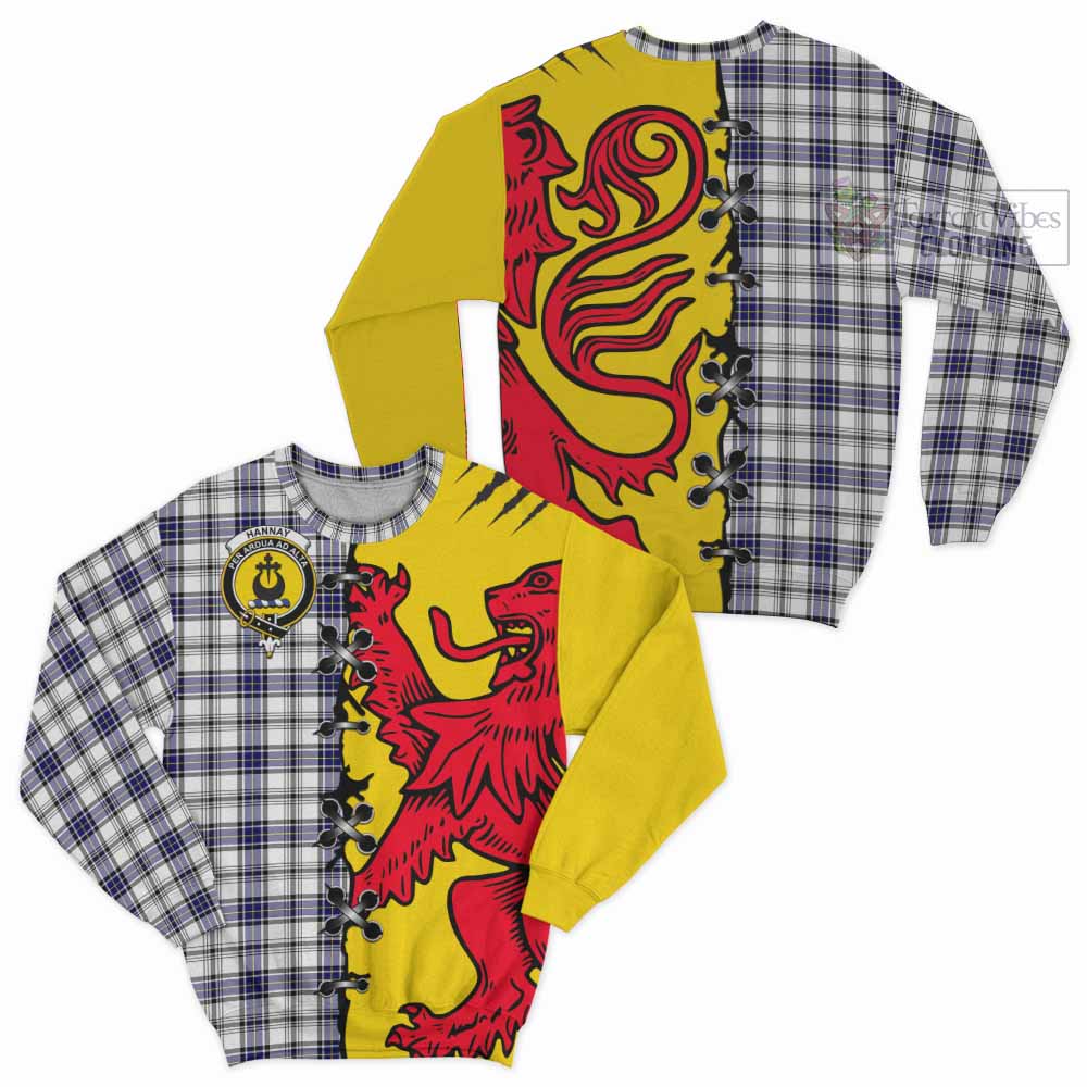Hannay Tartan Family Crest Sweatshirt Lion Rampant Honor - Tartan Vibes Clothing