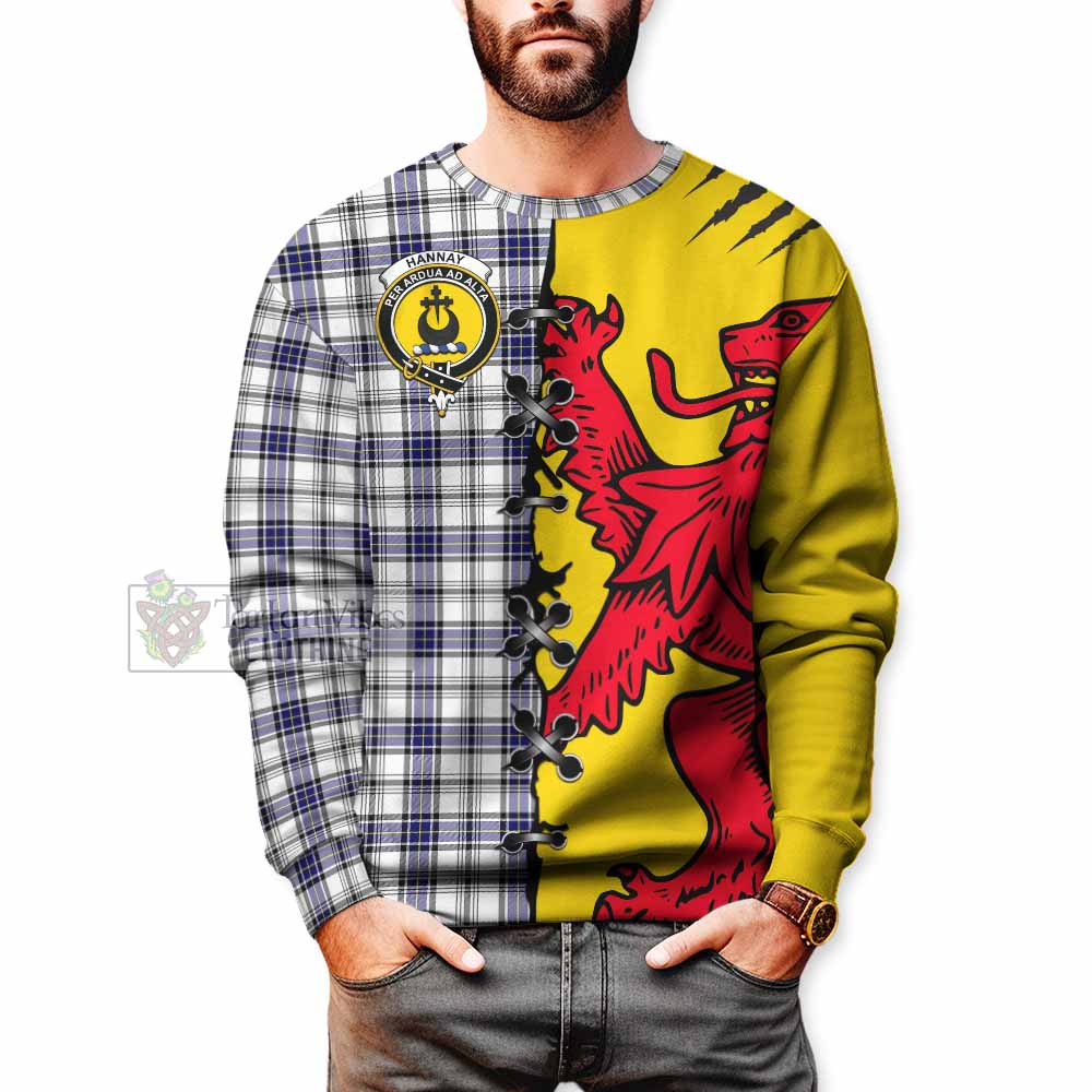 Hannay Tartan Family Crest Sweatshirt Lion Rampant Honor - Tartan Vibes Clothing