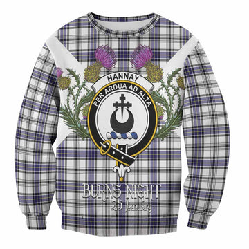 Hannay Tartan Family Crest Sweatshirt Scottish Burns Night Thistle Floral