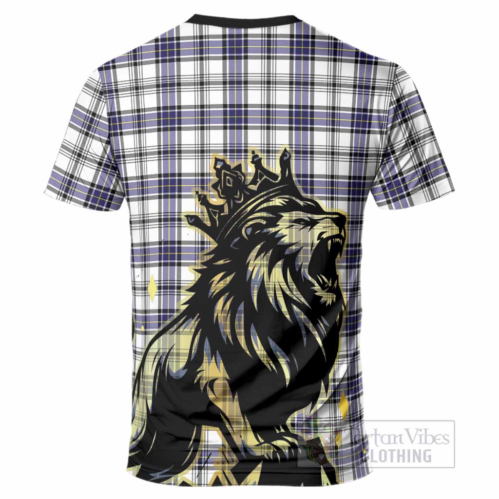 Hannay Tartan Family Crest T-Shirt Crowned Lion Roaring
