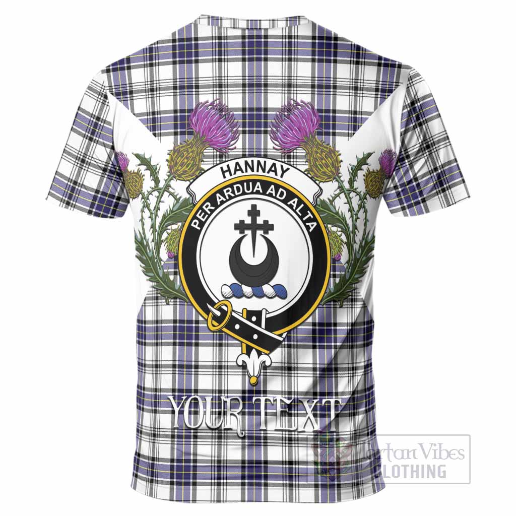 Hannay Tartan Family Crest T-Shirt Scottish Burns Night Thistle Floral