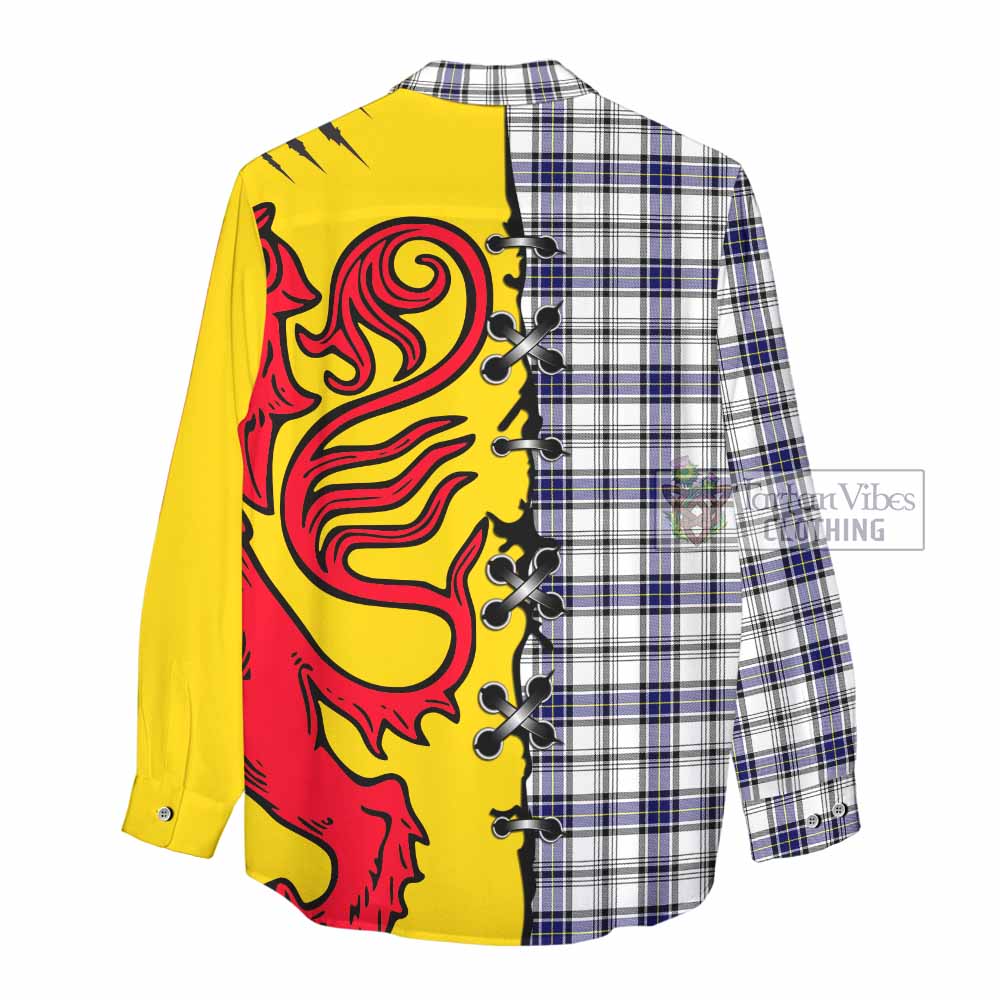Hannay Tartan Family Crest Women Casual Shirt Lion Rampant Honor - Tartan Vibes Clothing