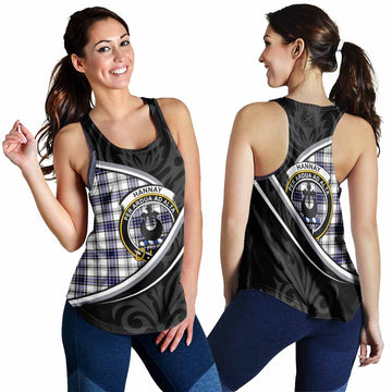 Hannay Tartan Family Crest Women Racerback Tanks Celtic Scottish Thistle Floral - Tartan Vibes Clothing